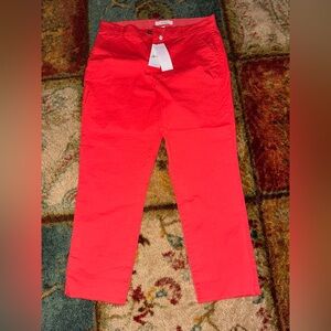 NWT Lilly Pulitzer Size 10 Montoya Chino Mizner Red capri crop Pants new